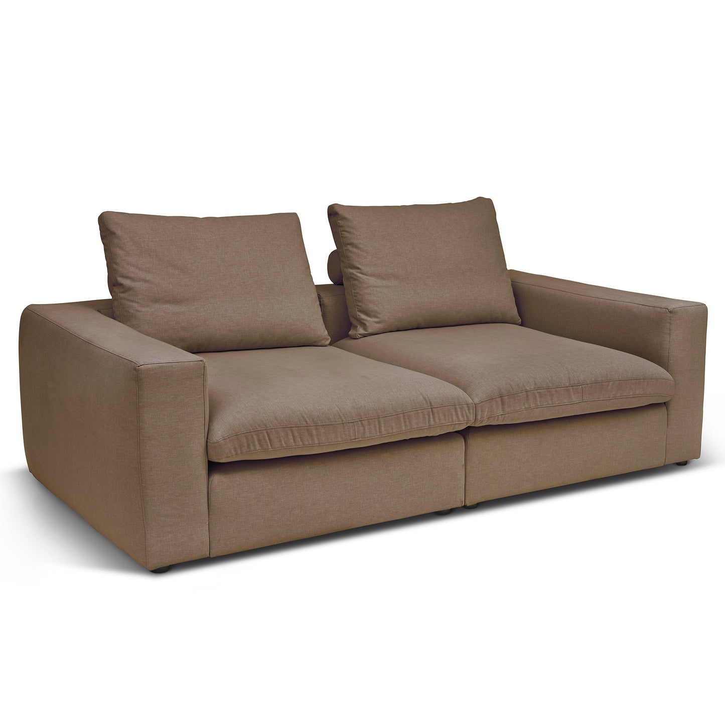 Extra djup 3-sits soffa i ljusbrun färg. Palazzo är en byggbar modulsoffa
