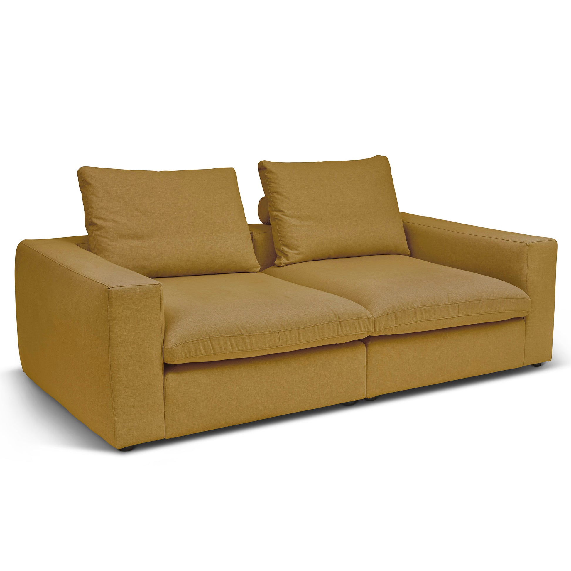 Extra djup 3-sits soffa i gul färg. Palazzo är en byggbar modulsoffa