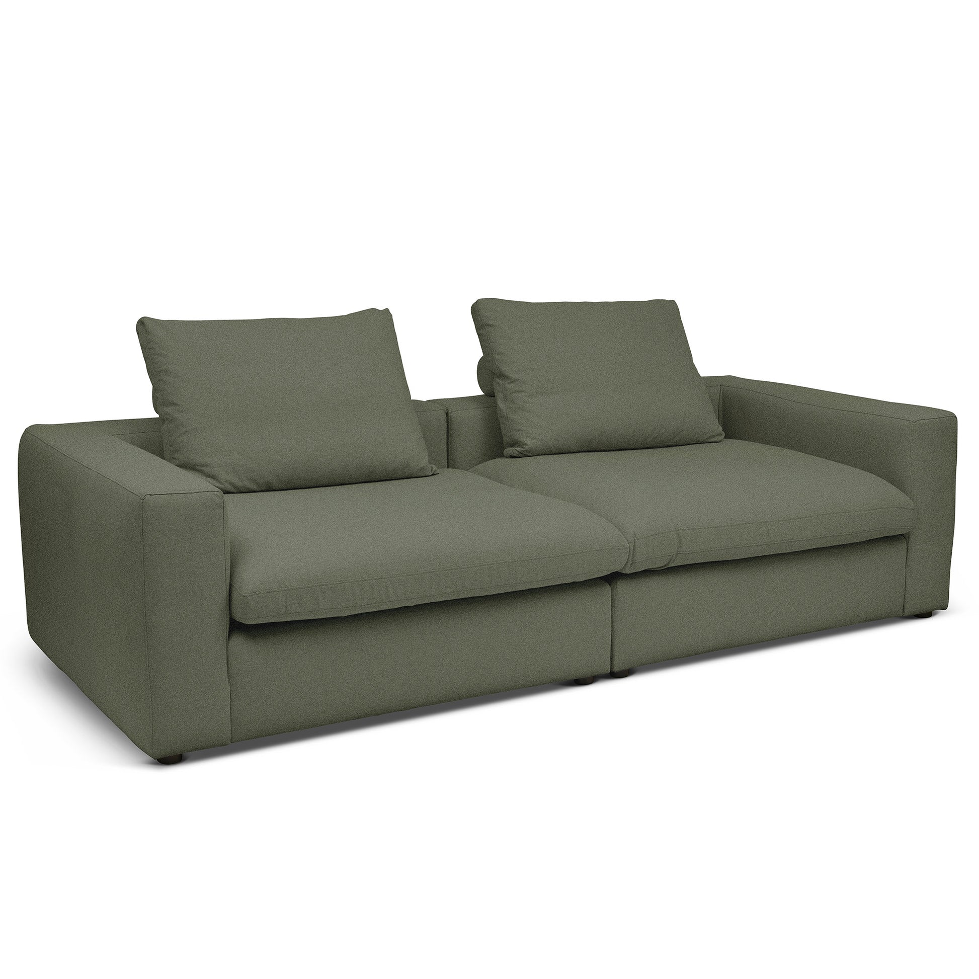 Extra djup 4-sits soffa i grön färg. Palazzo är en byggbar modulsoffa