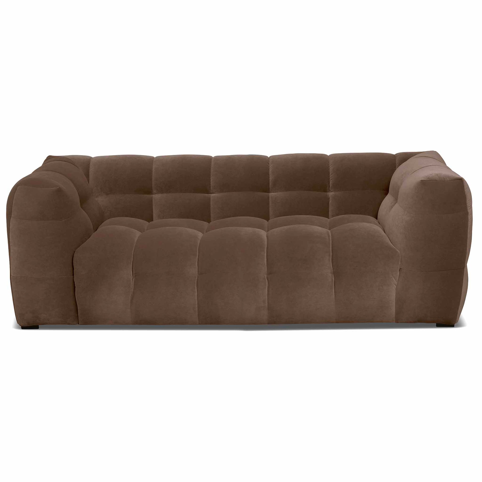 Caesar liten bubblig design soffa brun sammet