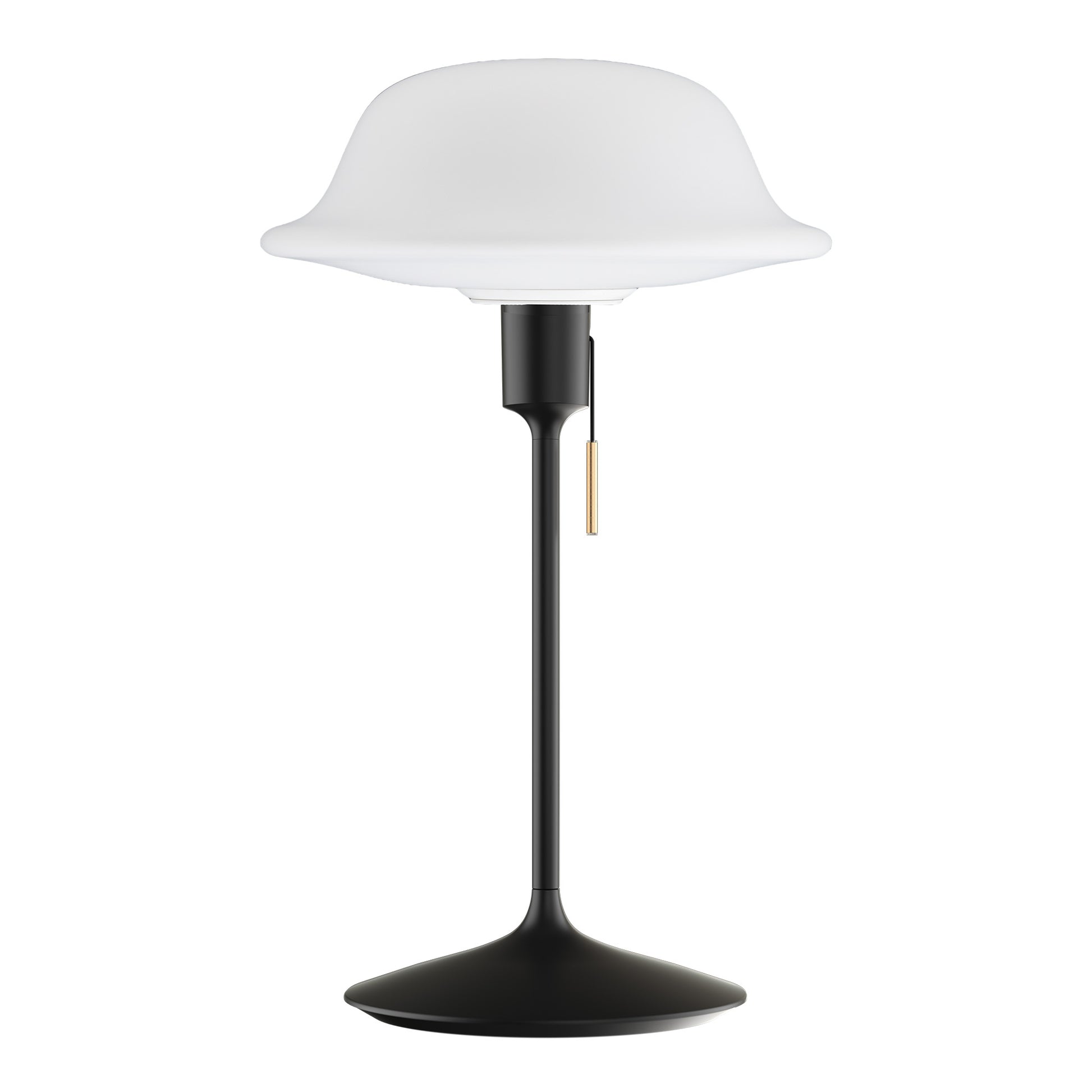Santé bordslampa i svart med Butler lampskärm i glas
